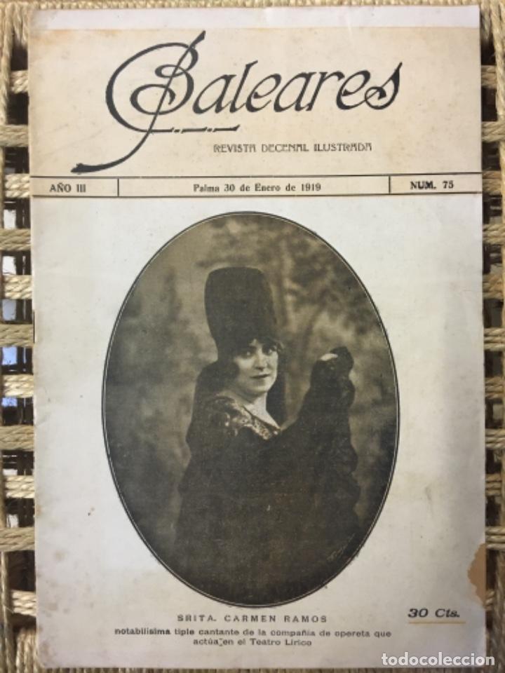 Coleccionismo de revistas y peri&oacute;dicos: REVISTA BALEARES, LITERATURA, ARTE, COMERCIO, NUMERO 75, 1919