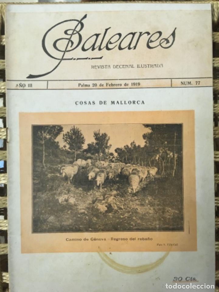 Coleccionismo de revistas y peri&oacute;dicos: REVISTA BALEARES, LITERATURA, ARTE, COMERCIO, NUMERO 77, 1919