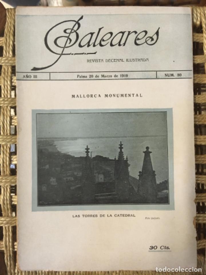 Coleccionismo de revistas y peri&oacute;dicos: REVISTA BALEARES, LITERATURA, ARTE, COMERCIO, NUMERO 80, 1919