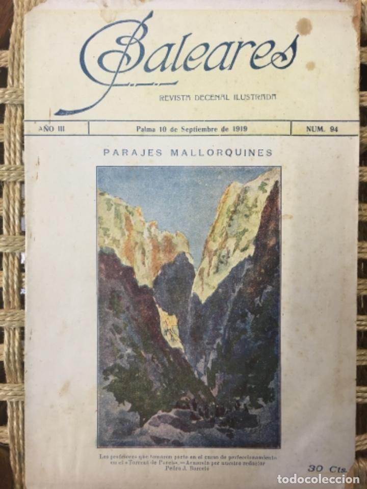 Coleccionismo de revistas y peri&oacute;dicos: REVISTA BALEARES, LITERATURA, ARTE, COMERCIO, NUMERO 94, 1919