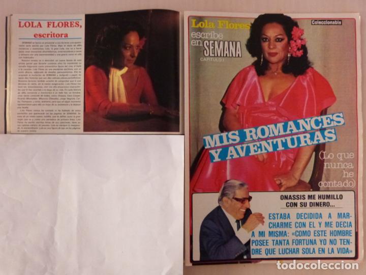 Coleccionismo de Revistas y Peri&oacute;dicos: RECORTE CLIPPING DE LOLA FLORES REVISTA SEMANA N&ordm; 2279 PAG. 62 Y 70 L34