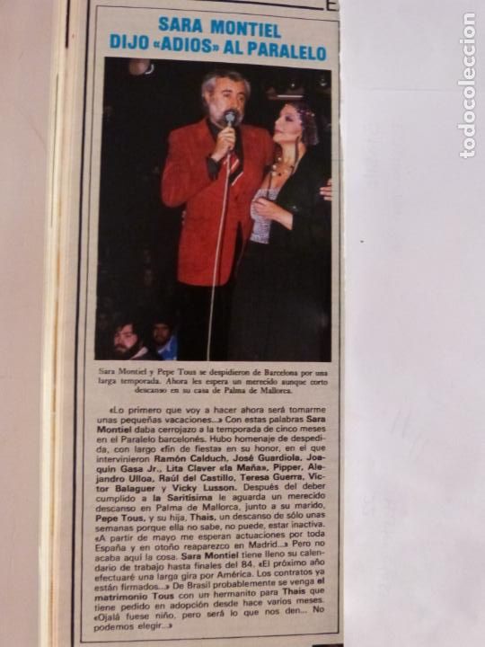 Coleccionismo de Revistas y Peri&oacute;dicos: RECORTE CLIPPING DE SARA MONTIEL REVISTA SEMANA N&ordm; 2253 PAG. 92 L37