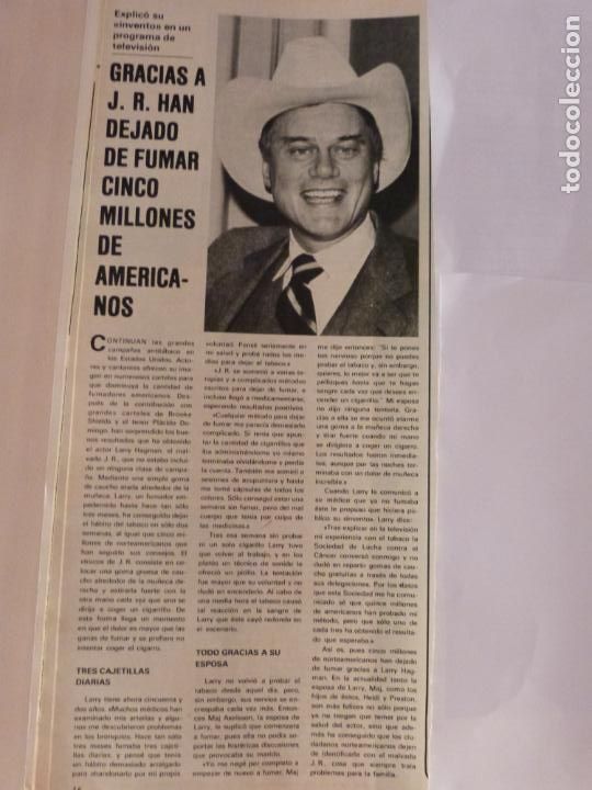Coleccionismo de Revistas y Peri&oacute;dicos: RECORTE CLIPPING DE JR LARRY HAGMAN REVISTA SEMANA N&ordm; 2253 PAG. 16 L37