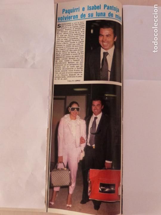 Coleccionismo de Revistas y Peri&oacute;dicos: RECORTE CLIPPING DE PAQUIRRI E ISABEL PANTOJA REVISTA SEMANA N&ordm; 2258 PAG. 30 L37