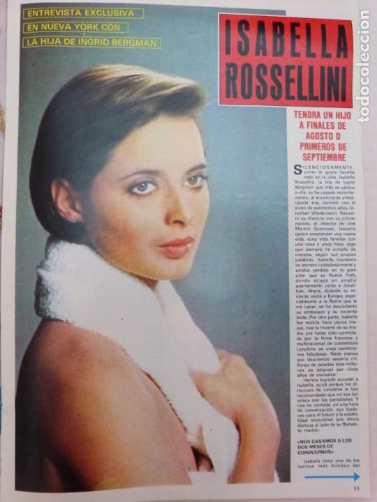 Coleccionismo de Revistas y Peri&oacute;dicos: RECORTE CLIPPING DE ISABELLA ROSSELLINI REVISTA SEMANA N&ordm; 2255 PAG. 53 AL 55 L36