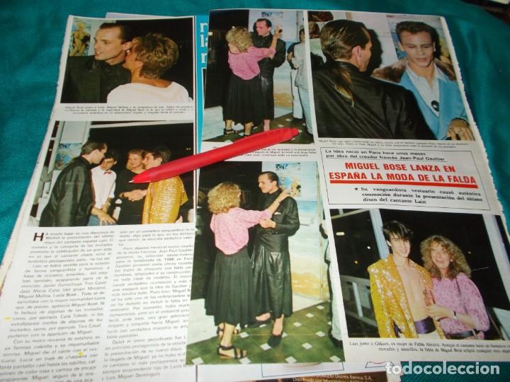 Coleccionismo de Revistas y Peri&oacute;dicos: RECORTE : MIGUEL BOS&Eacute; LANZA LA MODA DE LA FALDA. SEMANA, JUNIO 1985(#)