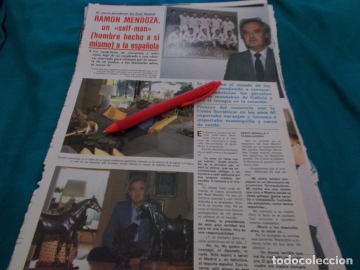 Collectionnisme de Revues et Journaux: RECORTE : RAMON MENDOZA, PRESIDENTE REAL MADRID. SEMANA, JUNIO 1985(#)