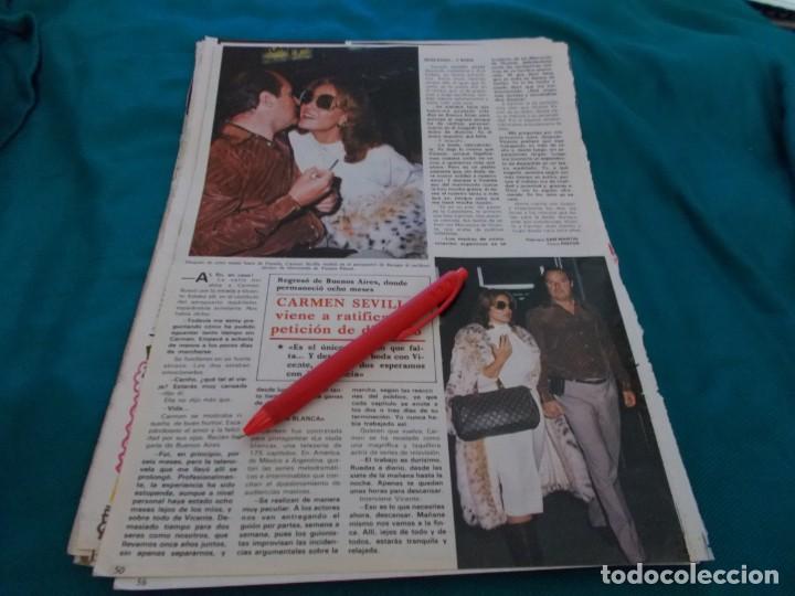 Coleccionismo de Revistas y Peri&oacute;dicos: RECORTE : CARMEN SEVILLA CON VICENTE PATUEL. SEMANA, JUNIO 1985(#)