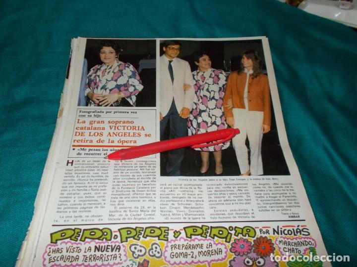 Collectionnisme de Revues et Journaux: RECORTE : VICTORIA DE LOS ANGELES, SE RETIRA. SEMANA, JUNIO 1985(#)