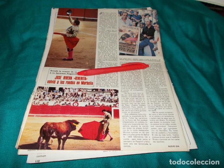 Collectionnisme de Revues et Journaux: RECORTE : JOSE RIVERA, RIVERITA, VUELVE A LOS RUEDOS EN MARBELLA. SEMANA, JUNIO 1985(#)