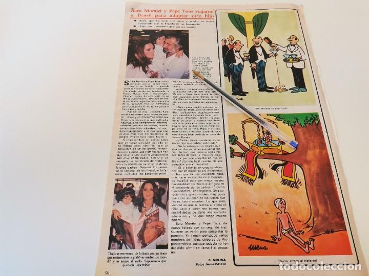 Coleccionismo de revistas y peri&oacute;dicos: SARA MONTIEL Y PEPE TOUS REVERSO EUSEBIO PONCELA RECORTE REVISTA 1982