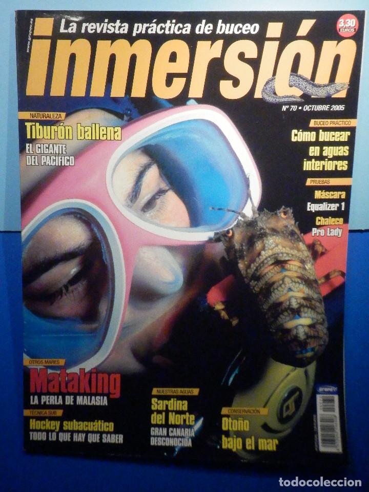 Colecionismo de Revistas e Jornais: Revista Buceo Inmersi&oacute;n - N&ordm; 70 - Bucear Tiburon Ballena, Malasia, Mataking, Gran Canaria
