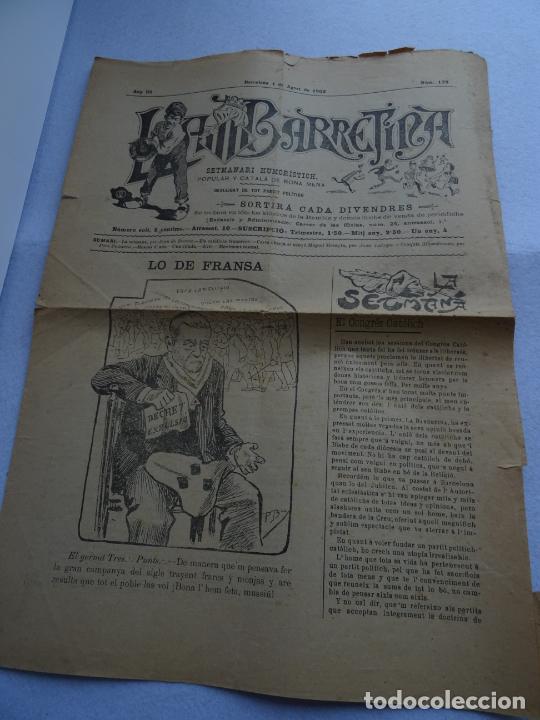 Coleccionismo de Revistas y Peri&oacute;dicos: LA BARRETINA - SETMANARI HUMORISTIC - 1 DE AGOST DE 1902 - CATALUNYA
