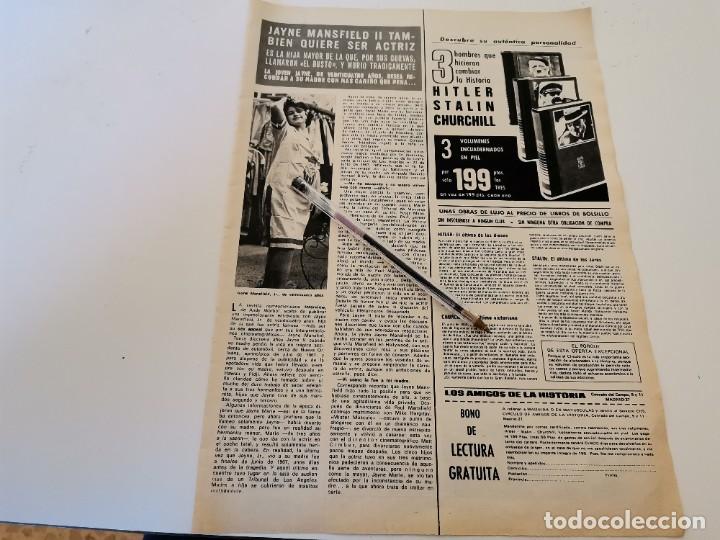 Coleccionismo de Revistas y Peri&oacute;dicos: JAYNE MANSFIELD REVERSO SOF&Iacute;A LOREN Y CARLO PONTI RECORTE REVISTA 1975