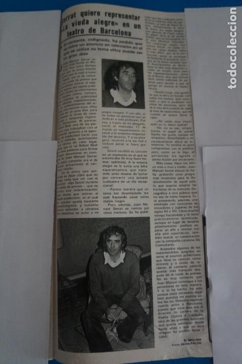 Coleccionismo de Revistas y Peri&oacute;dicos: RECORTE CLIPPING DE JOAN MANUEL SERRAT REVISTA SEMANA N&ordm; 2199 PAG. 89 L39