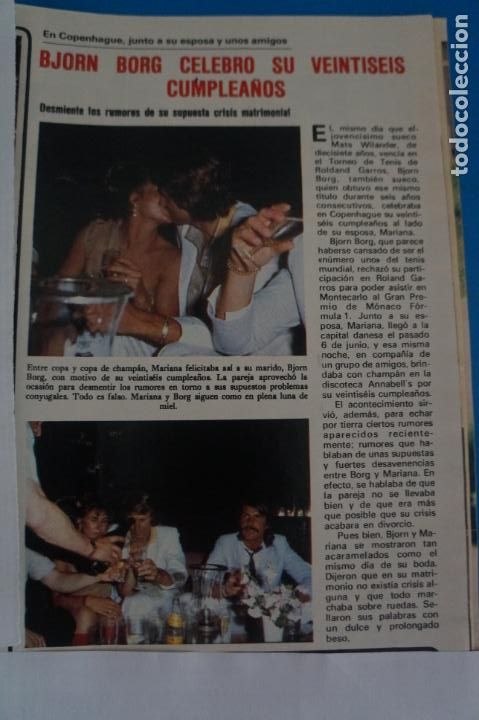 Coleccionismo de Revistas y Peri&oacute;dicos: RECORTE CLIPPING DE BJORN BORG REVISTA SEMANA N&ordm; 2211 PAG. 79 L39