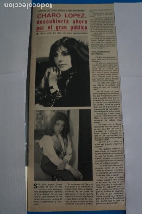 Coleccionismo de Revistas y Peri&oacute;dicos: RECORTE CLIPPING DE CHARO LOPEZ REVISTA SEMANA N&ordm; 2208 PAG. 37 L39