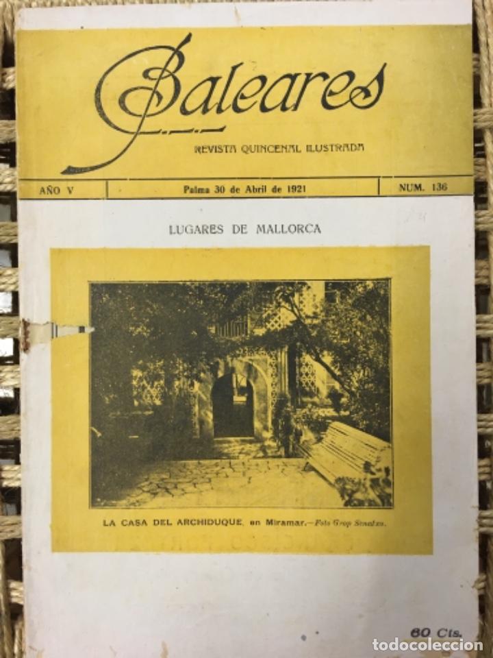 Coleccionismo de Revistas y Peri&oacute;dicos: REVISTA BALEARES, LITERATURA, ARTE, COMERCIO, NUMERO 136, 1921