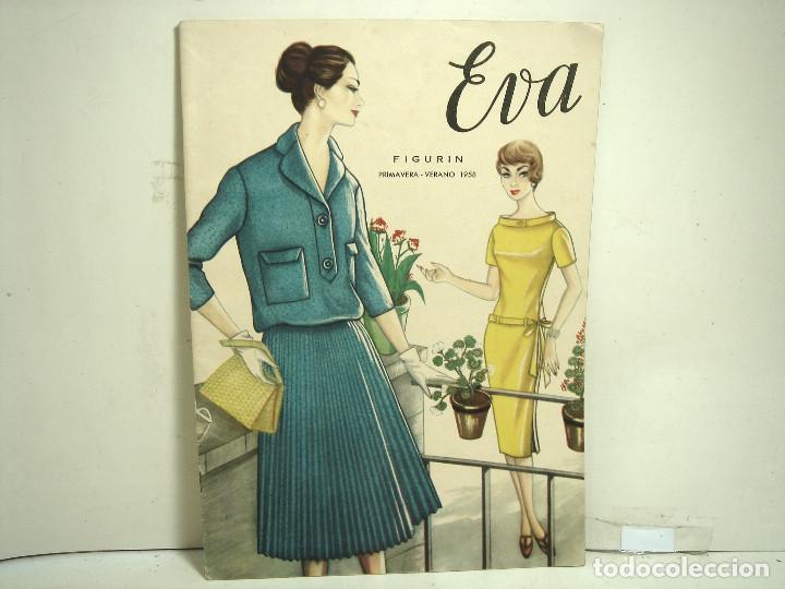 Coleccionismo de Revistas y Peri&oacute;dicos: REVISTA MODA-EVA FIGURIN 1958 PRIMAVERA VERANO-CURSO CORTE CONFECCION DISE&Ntilde;O A&Ntilde;OS 50