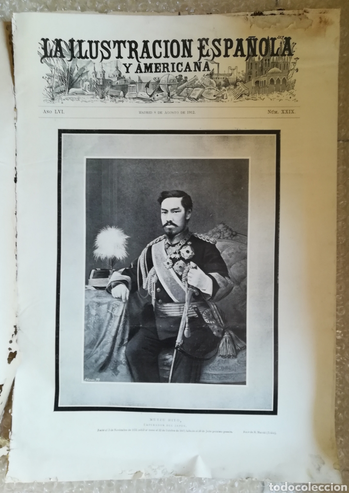 Colecionismo de Revistas e Jornais: ILU.ESPA&Ntilde;OLA Y AMERICANA - 1912 - M&Eacute;RIDA - SANTANDER - EMPERDOR JAP&Oacute;N - MARRUECOS - ALEMANIA -
