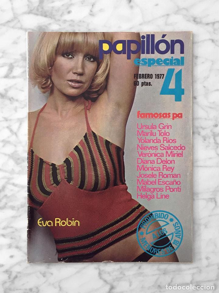 Coleccionismo de revistas y peri&oacute;dicos: PAPILL&Oacute;N - 1977 - EVA ROBIN, MONICA REY, VERONICA MIRIEL, YOLANDA RIOS, HELGA LINE, URSULA GRIN