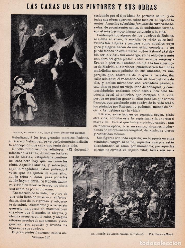 Coleccionismo de revistas y peri&oacute;dicos: * RUBENS * GRECO * VEL&Aacute;ZQUEZ * Las caras de los pintores y sus obras / L. Alonso - 1903
