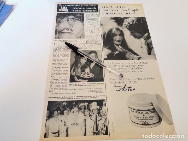 Coleccionismo de revistas y peri&oacute;dicos: SARA MONTIEL CUMPLEA&Ntilde;OS REVERSO PALOMO LINARES Y MARINA DANKO RECORTE REVISTA 1977