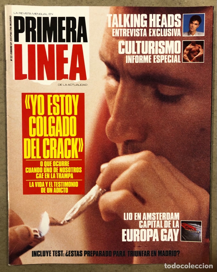 Coleccionismo de Revistas y Peri&oacute;dicos: PRIMERA L&Iacute;NEA N&deg; 22 (1987). ANTONIO BANDERAS, TALKING HEADS (DAVID BYRNE), CRACK, AMSTERDAM GAY,..