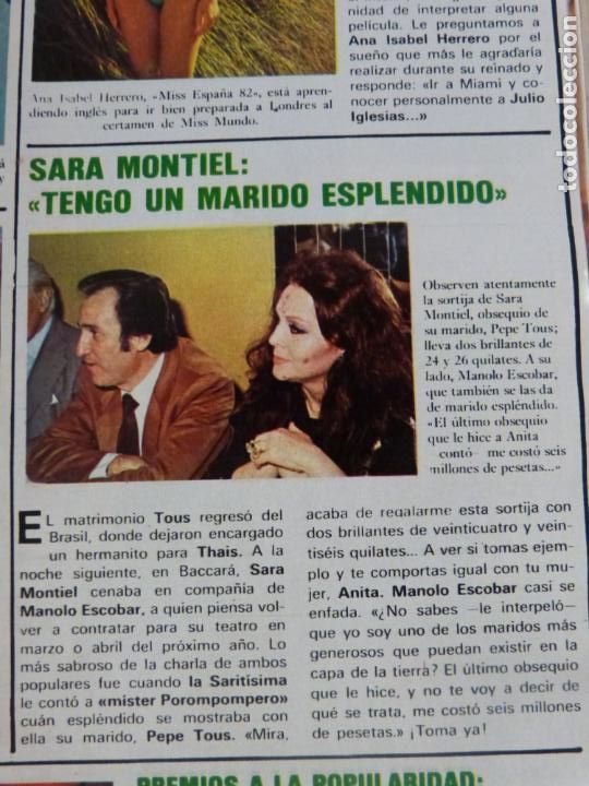 Coleccionismo de Revistas y Peri&oacute;dicos: RECORTE CLIPPING DE SARA MONTIEL Y MANOLO ESCOBAR REVISTA SEMANA N&ordm; 2232 PAG. 69 L41
