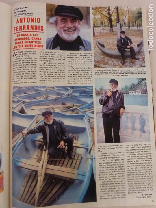 Coleccionismo de Revistas y Peri&oacute;dicos: RECORTE CLIPPING DE ANTONIO FERRANDIS CHANQUETE REVISTA SEMANA N&ordm; 2232 PAG. 63 L41