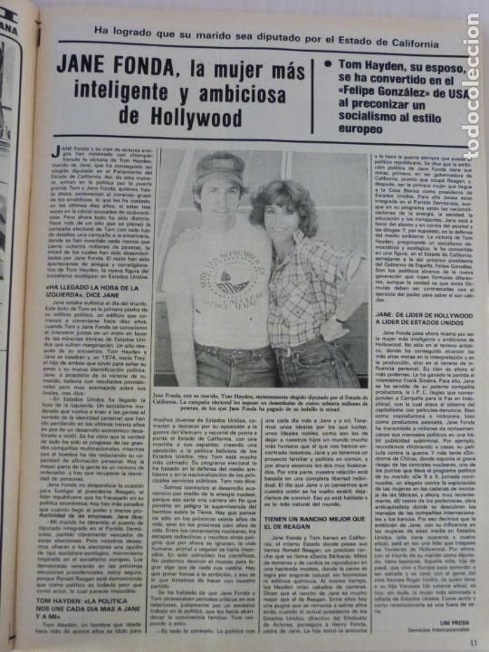 Coleccionismo de Revistas y Peri&oacute;dicos: RECORTE CLIPPING DE JANE FONDA REVISTA SEMANA N&ordm; 2232 PAG. 11 L41
