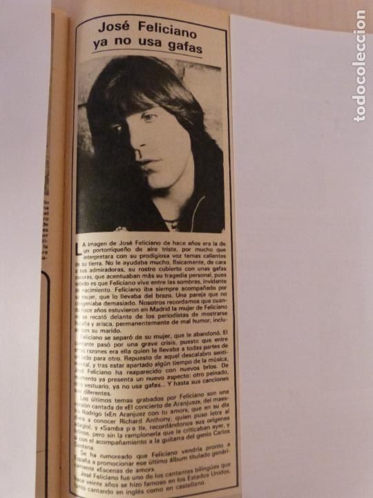 Coleccionismo de Revistas y Peri&oacute;dicos: RECORTE CLIPPING DE JOSE FELICIANO REVISTA SEMANA N&ordm; 2230 PAG. 107 L41