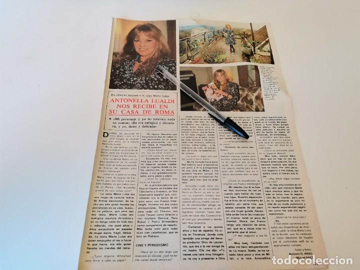 Colecionismo de Revistas e Jornais: ANTONELLA LUALDI REVERSO BODA NATALIA HIJA DE FERNANDO GUILLEM Y GEMMA CUERVO RECORTE REVISTA 1985