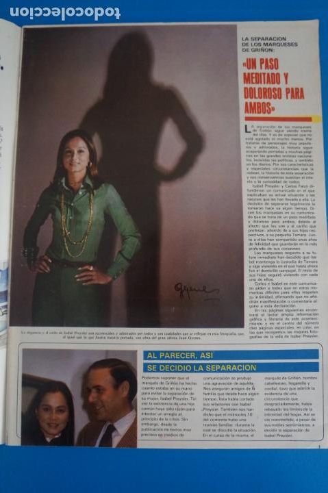 Coleccionismo de Revistas y Peri&oacute;dicos: RECORTE CLIPPING DE ISABEL PREYSLER CARLOS FALCO CHABELI Y TAMARA SEMANA N&ordm; 2372 PAG. 3 AL 8 L38