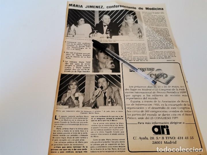 Coleccionismo de Revistas y Peri&oacute;dicos: MARIA JIM&Eacute;NEZ RECORTE REVISTA 1985