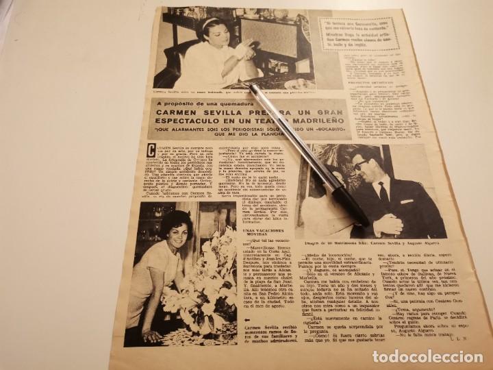 Coleccionismo de Revistas y Peri&oacute;dicos: CARMEN SEVILLA ESPECT&Aacute;CULO TEATRO MADRILE&Ntilde;O RECORTE REVISTA 1965