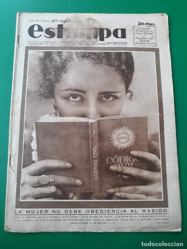 Collezionismo di Riviste e Giornali: ESTAMPA n&ordm; 287 (08-7-1933) &ldquo;la mujer no debe obediencia al marido...&rdquo;, grandes autores, pintura