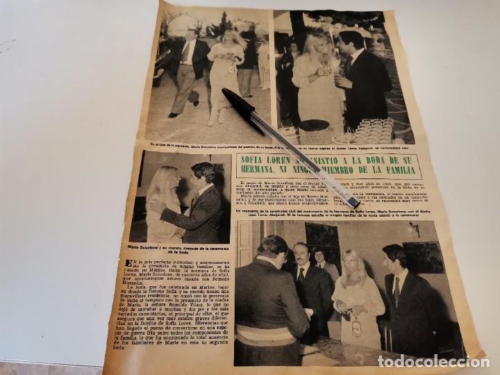 Coleccionismo de Revistas y Peri&oacute;dicos: MARIA SCICOLONE HERMANA DE SOF&Iacute;A LOREN SE CASA RECORTE REVISTA 1977