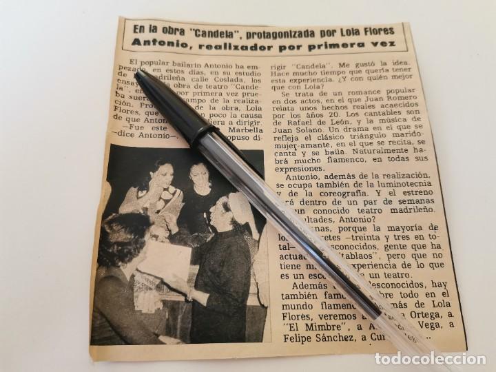 Coleccionismo de revistas y peri&oacute;dicos: LOLA FLORES EN LA OBRA CANDELA RECORTE REVISTA 1977