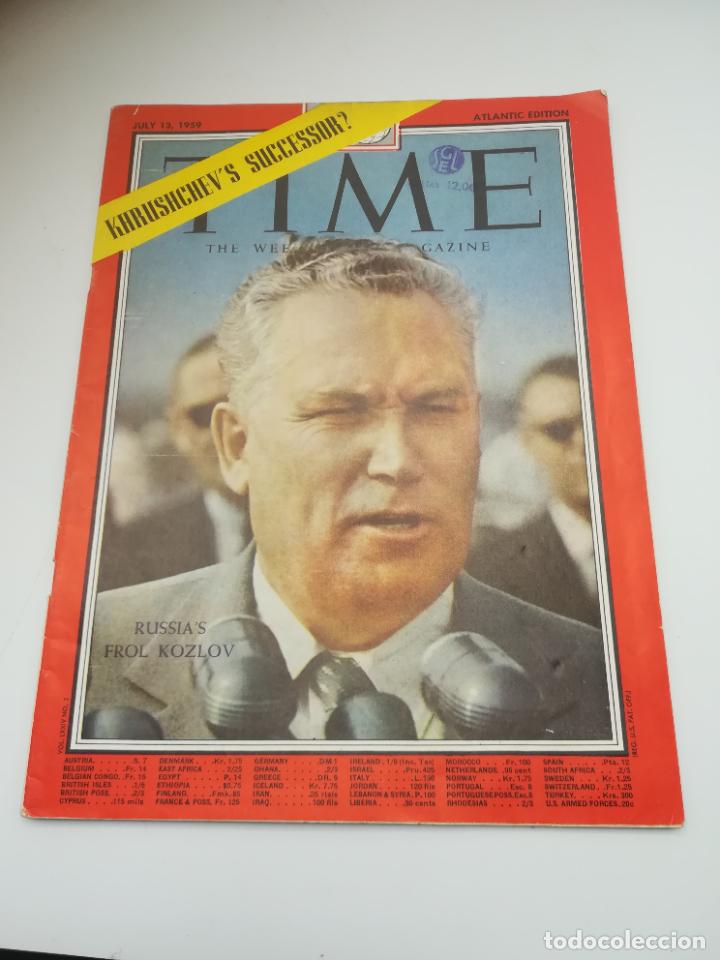 Collection Magazines and Newspapers: REVISTA. TIME. 13 JULIO 1959. ATLANTIC EDITION. RUSSIA'S FROL KOZLOV. VER