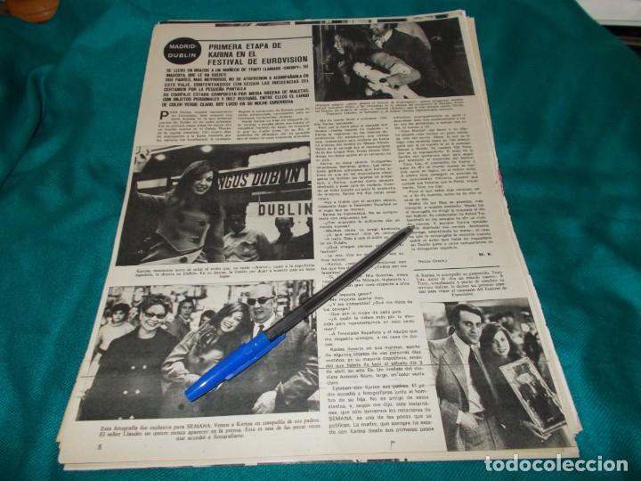 Coleccionismo de Revistas y Peri&oacute;dicos: RECORTE : 1&ordf; ETAPA DE KARINA EN EUROVISION. SEMANA, ABRIL 1971(#)