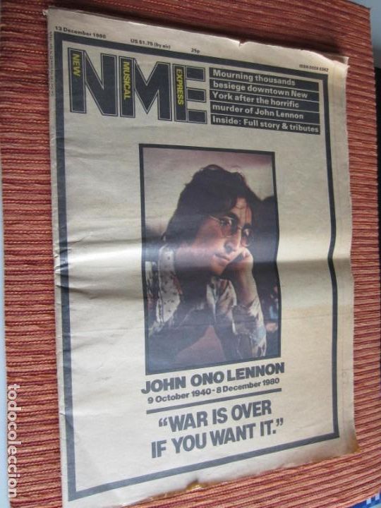 Coleccionismo de Revistas y Peri&oacute;dicos: 1980-ASESINATO MUERTE DE JOHN LENNON.BEATLES.PERI&Oacute;DICO INGL&Eacute;S NEW MUSICAL.13 DE DICIEMBRE.ORIGINAL