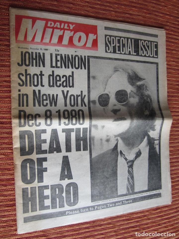 Coleccionismo de Revistas y Peri&oacute;dicos: 1980-ASESINATO MUERTE DE JOHN LENNON.BEATLES.PERI&Oacute;DICO INGL&Eacute;S DAILY MIRROR.10 DE DICIEMBRE.ORIGINAL