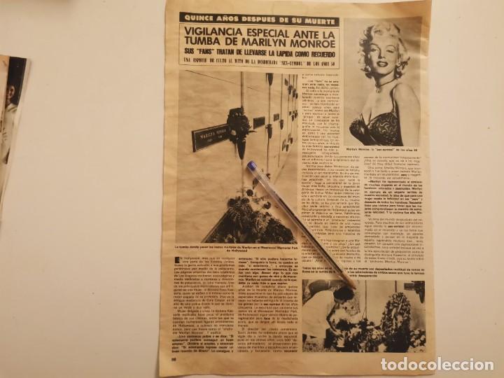 Coleccionismo de revistas y peri&oacute;dicos: VIGILANCIA ESPECIAL ANTE LA TUMBA DE MARILYN MONROE RECORTE REVISTA 1977