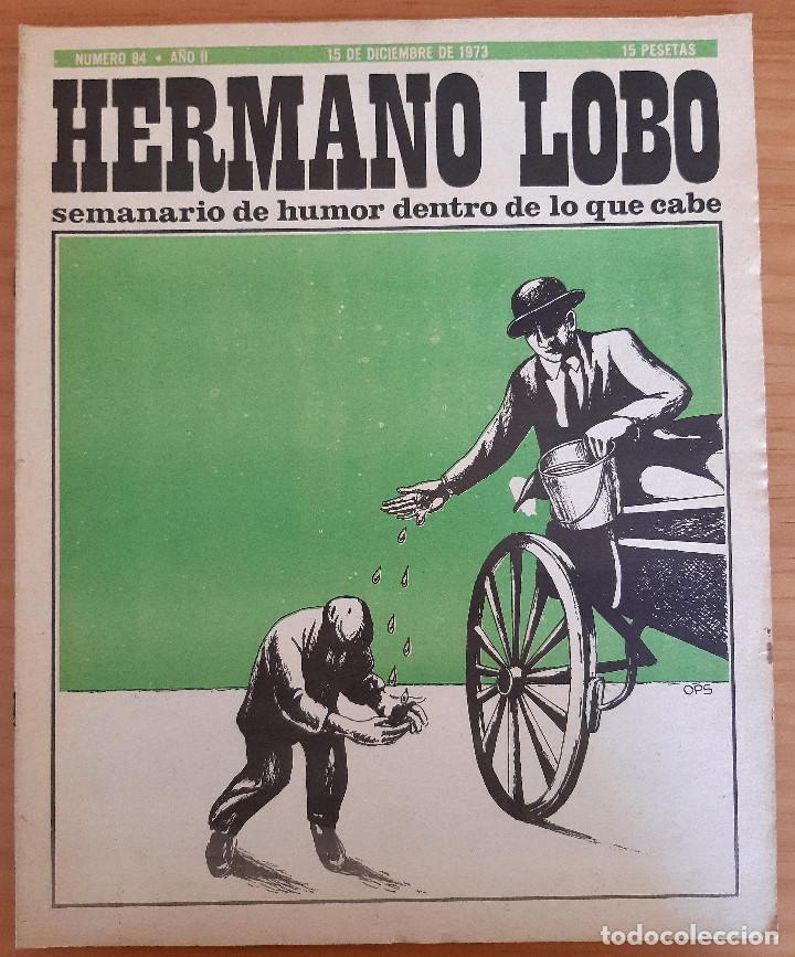 Colecionismo de Revistas e Jornais: HERMANO LOBO. SEMANARIO DE HUMOR DENTRO DE LO QUE CABE - N&Uacute;MERO 84 - A&Ntilde;O 1973 - PERFECTO ESTADO