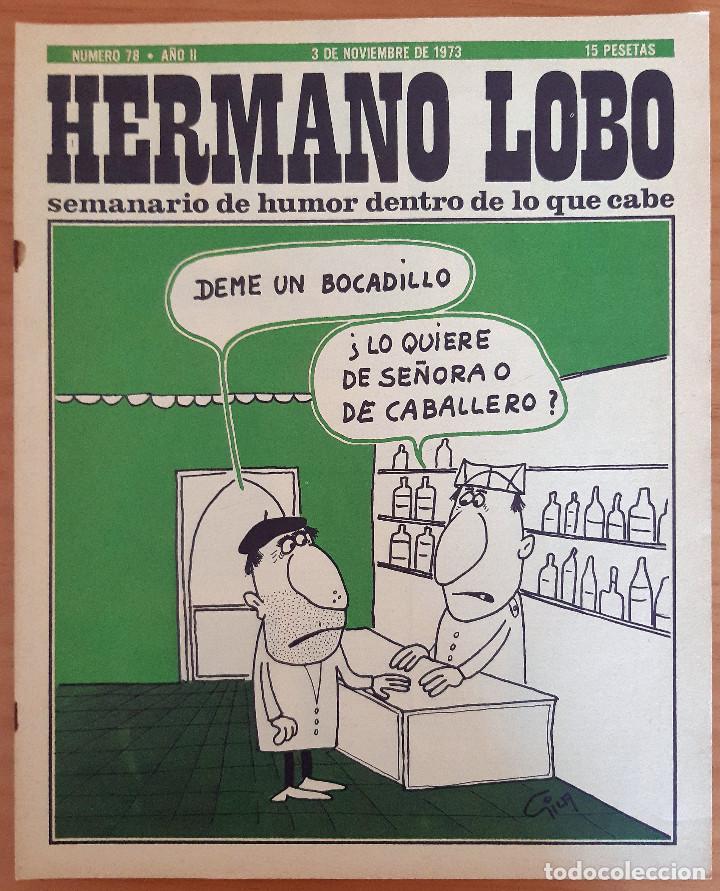 Coleccionismo de revistas y peri&oacute;dicos: HERMANO LOBO. SEMANARIO DE HUMOR DENTRO DE LO QUE CABE - N&Uacute;MERO 78 - A&Ntilde;O 1973
