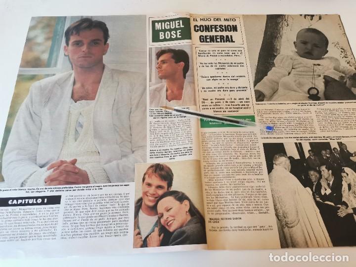 Coleccionismo de Revistas y Peri&oacute;dicos: MIGUEL BOSE EL HIJO DEL MITO CONFESI&Oacute;N GENERAL RECORTE REVISTA 5 P&Aacute;GINAS 1985