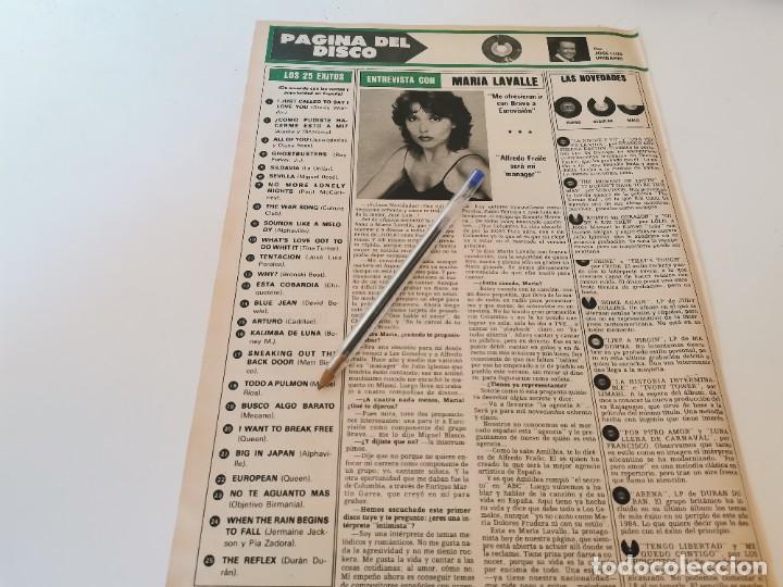 Coleccionismo de Revistas y Peri&oacute;dicos: MARIA LAVALLE REVERSO JULIO IGLESIAS, JOAN BAUTISTA, FERNANDO UBIERGO RECORTE REVISTA 1985