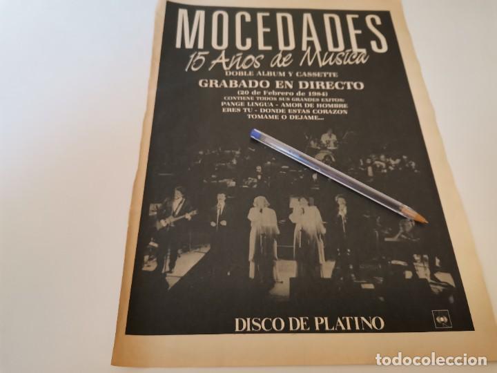 Coleccionismo de Revistas y Peri&oacute;dicos: MOCEDADES DISCO DE PLATINO RECORTE REVISTA 1985