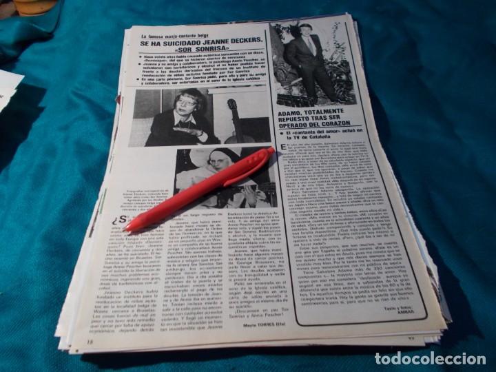 Sammeln von Zeitschriften und Zeitungen: RECORTE : SE HA SUICIDADO JEANNE DECKERS, SOR SONRISA, ADAMO. SEMANA, ABRIL 1985(#)